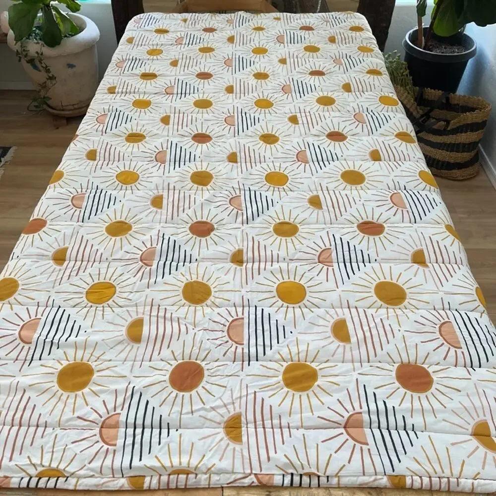 Urban Outfitters Geo Sun Queen Quilt Stitched Quilt Cotton Cover 86x86